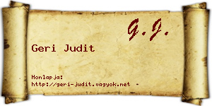Geri Judit névjegykártya